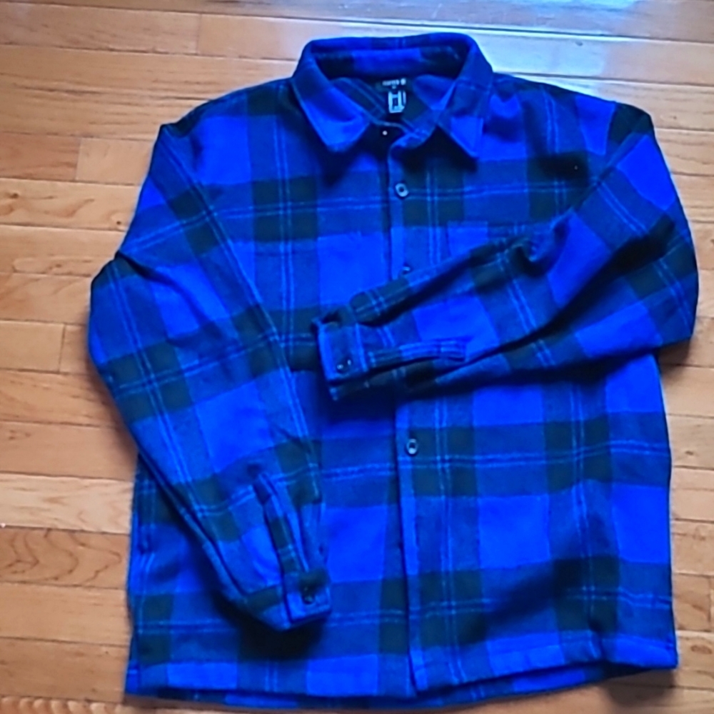 Forever 21 Royal blue and black flannel size M